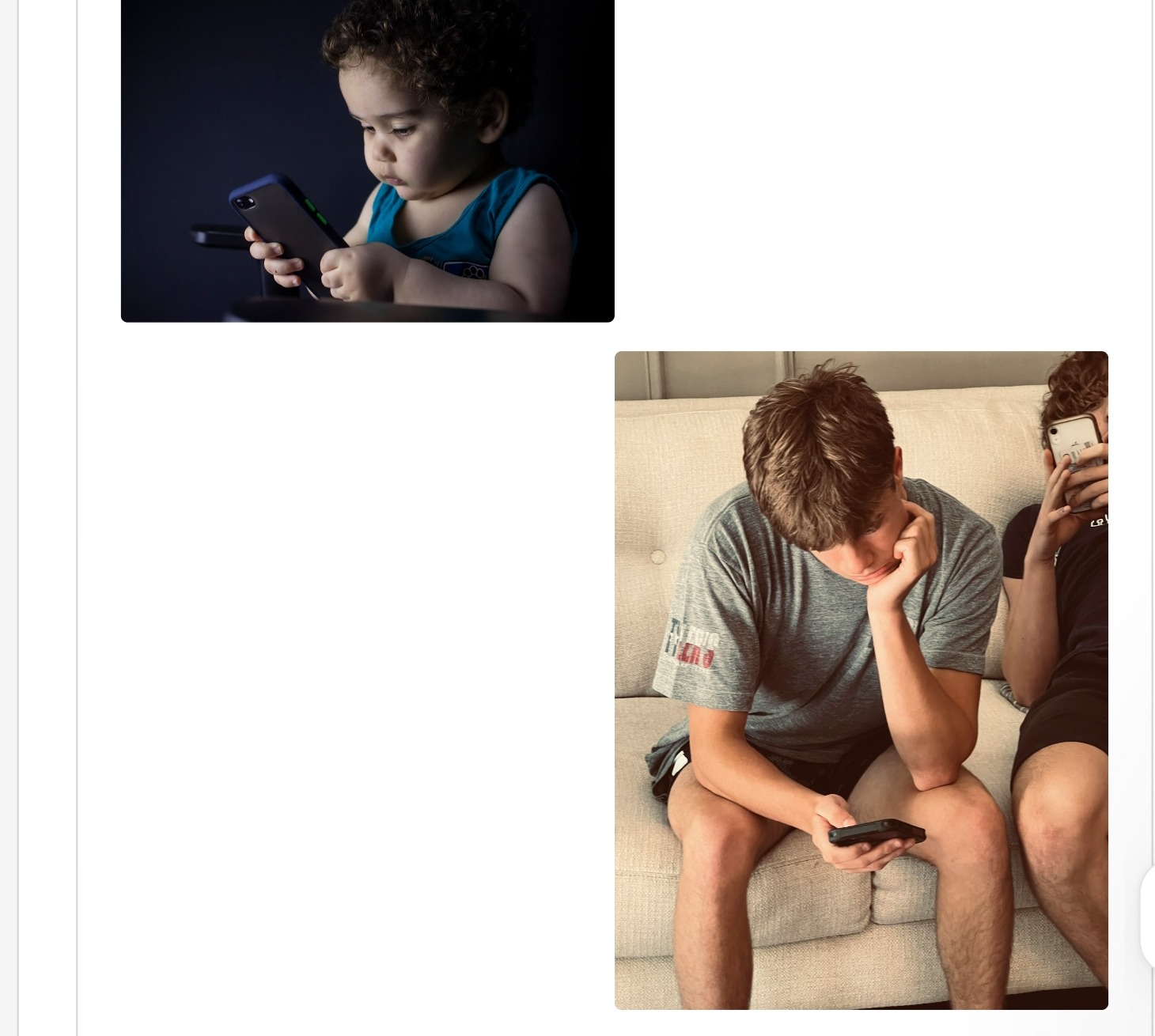 Enfants et adolescents sur smartphone — population à risque du Text Neck